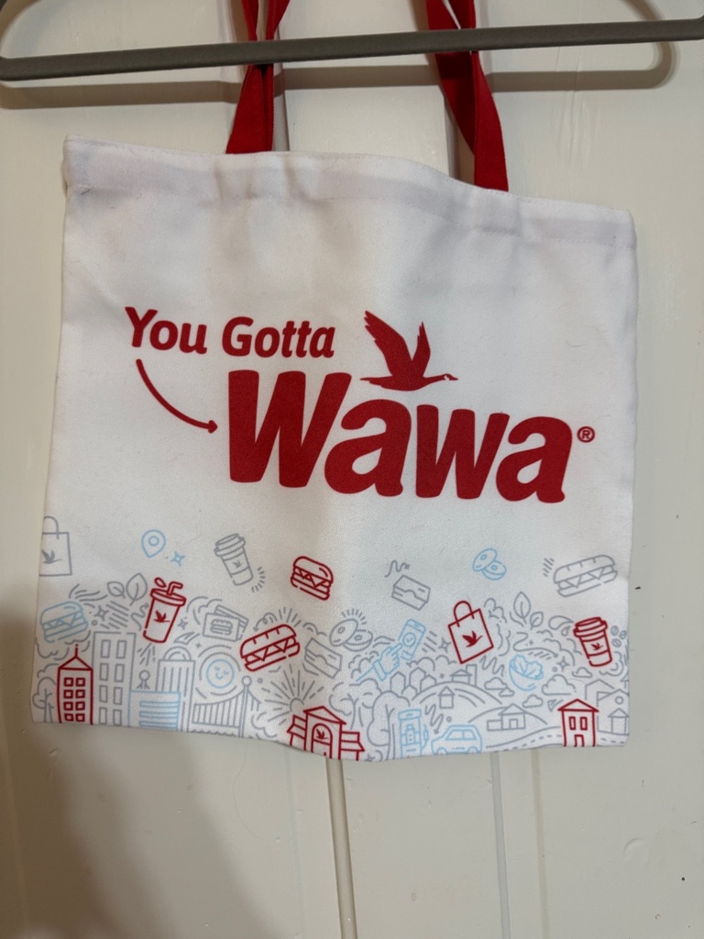 Wawa Logo Tote Bag - White with Red Accents